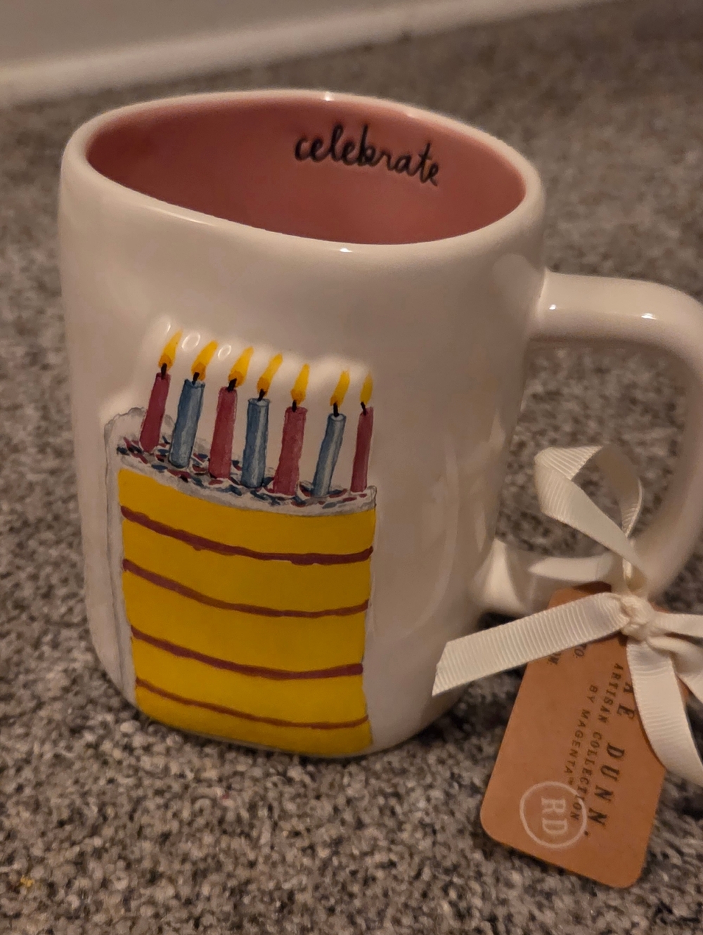 Celebrate Rae Dunn Birthday Mug with Cake Design